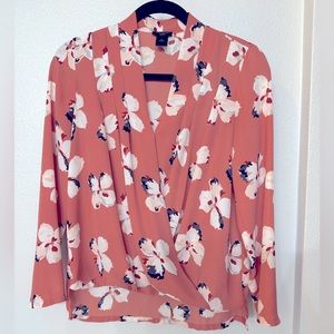 Ann Taylor Factory pink/coral floral blouse